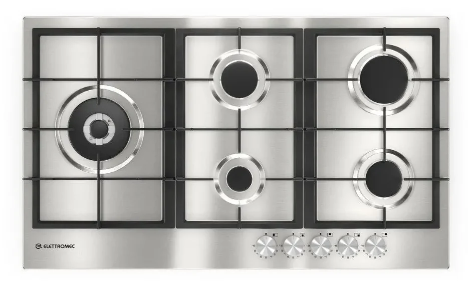 Cooktop 5 bocas a gás Elettromec Luce 90 cm